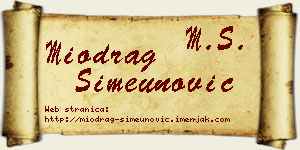Miodrag Simeunović vizit kartica